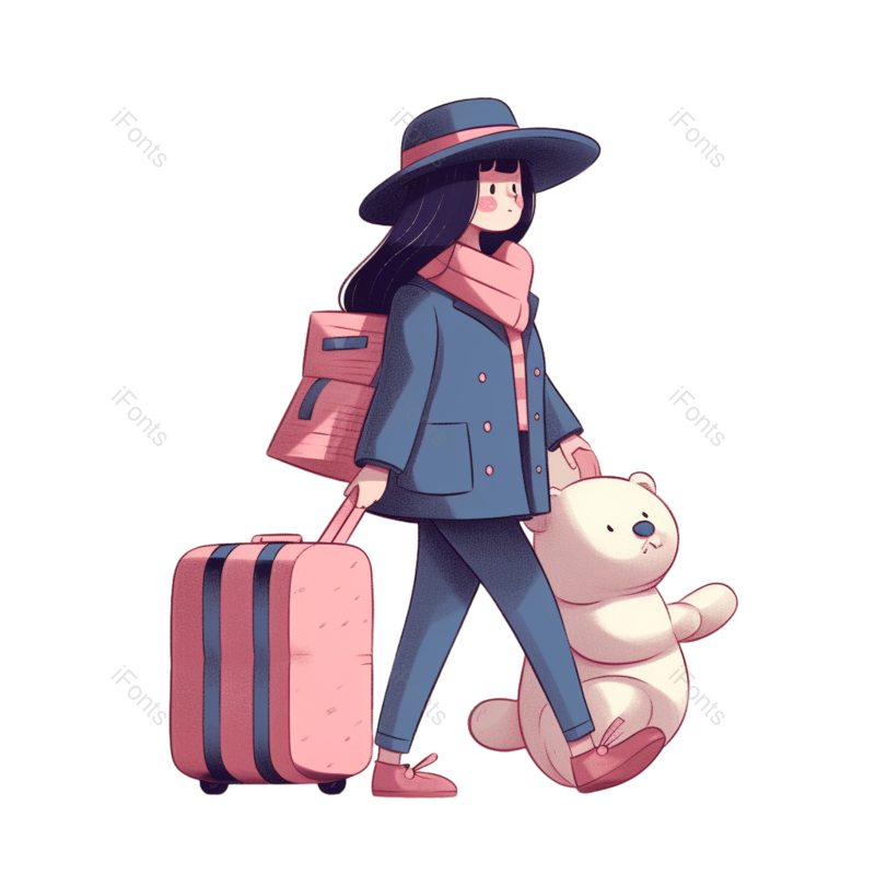 度假图片,卡通人物素材元素,旅行PNG,免抠素材